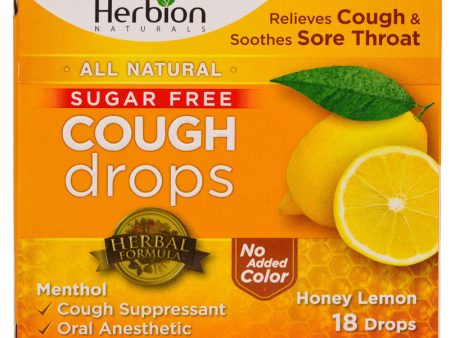 HERBION - All Natural Cough Drops, Honey Lemon - 18 Drops Online now