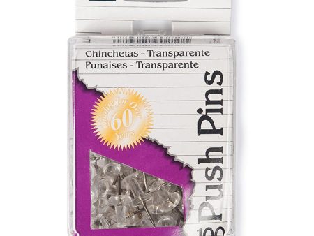 CHARLES LEONARD - Push Pins Clear - 55 Push Pins on Sale