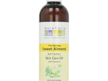 AURA CACIA - Natural Skin Care Oil, Sweet Almond - 16 fl. oz. (473 ml) For Sale