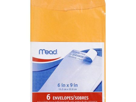 MEAD - Heavyweight Kraft Press-It-Seal-It Envelopes 6 x9  - 6 Envelopes For Cheap