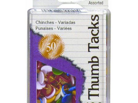 CHARLES LEONARD - Vinyl Coated Thumb Tacks Assorted Colors - 100 Pack Online Hot Sale