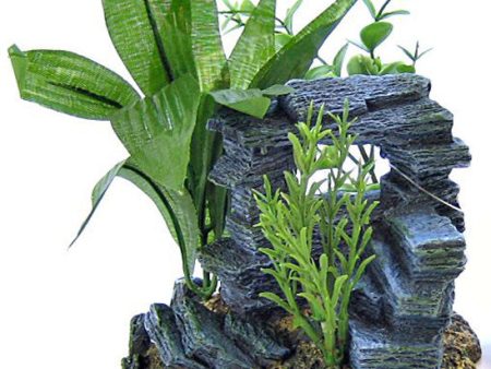 EXOTIC ENVIRONMENTS - Resin Ornament Rock Arch with Plants - Small Online