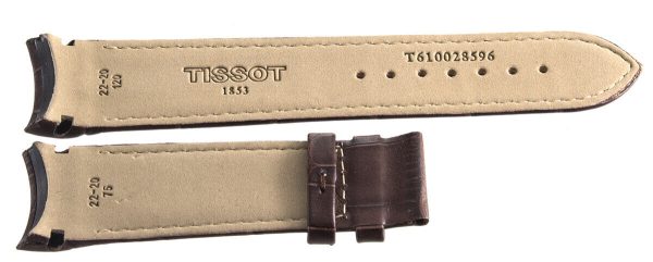 Tissot 22mm x 20mm Brown Alligator Leather Band Strap T610028596 Fashion