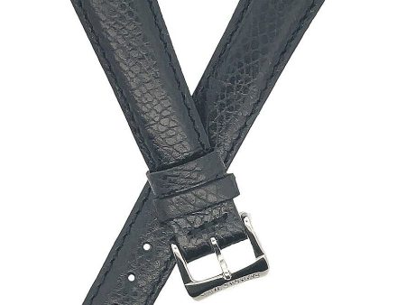 15mm Raymond Weil Women s Black Leather Watch Band Silver Buckle For Discount