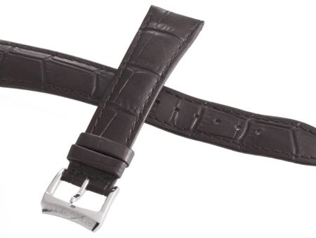 Raymond Weil 19mm x 16mm Dark Brown Leather Silver Buckle Watch Band  V3.15 Online