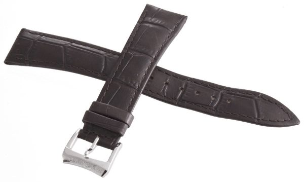 Raymond Weil 19mm x 16mm Dark Brown Leather Silver Buckle Watch Band  V3.15 Online