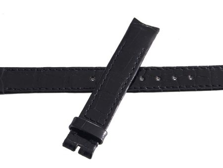 Dior Women s 13mm x 13mm Black Alligator Leather Watch Band Strap 04008 C1B2A Online now