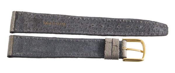 Marvin 17mm Grey Leather Gold Buckle Watch Band Strap Sale