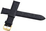 18mm Longines Black Replacement Watch Band Strap Gold-Tone Buckle L682100662 Online now