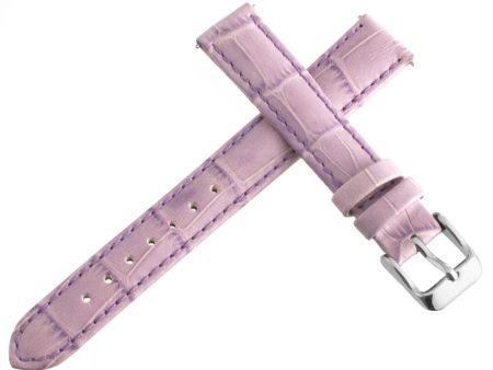 Aqua Ice 16mm Womens Purple Leather Watch Band Strap Silver Tone Pin Buckle Cheap