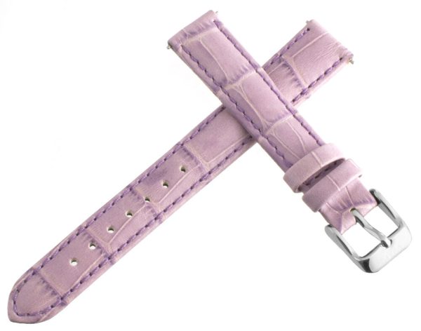 Aqua Ice 16mm Womens Purple Leather Watch Band Strap Silver Tone Pin Buckle Cheap