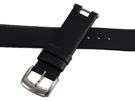 Baume & Mercier 18mm Black Leather Silver Buckle Watch Band Strap Hot on Sale