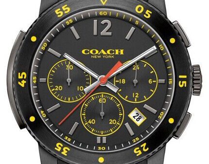 Coach 14602031 Bleecker Black Dial Black Rubber Strap Chronograph Men s Watch Hot on Sale