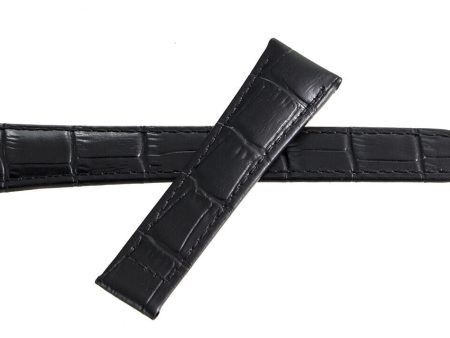 Raymond Weil Men s 20mm x 16mm Black Alligator Leather Watch Band Strap V1.17 Sale