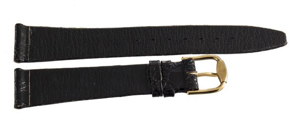 Revue Thommen 18mm Black Lizard Leather Gold Buckle Watch Band NOS For Sale