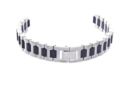 12mm Stainless Steel & Black Two-Tone Womens Watch Bracelet Band Hot on Sale