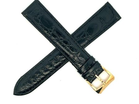 Raymond Weil Women s 18mm Black Genuine Leather Watch Band W Gold Buckle(L) Hot on Sale