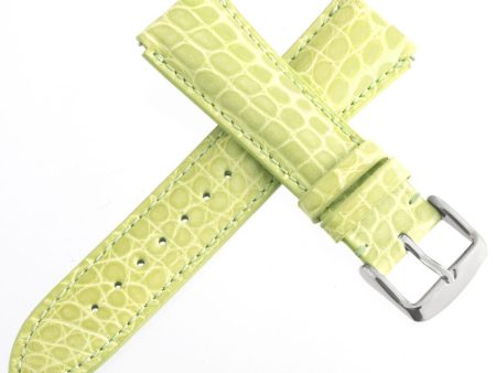 Chase-Durer Womens 18mm Pistachio Genuine Alligator Leather Watch Band Strap Supply