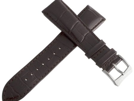 Raymond Weil 21mm Brown Alligator Leather Watch Band Strap Silver Tone Buckle For Sale