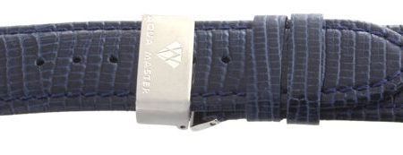 Aqua Master 20mm Widens to 24mm Dark Blue Leather Watch Band Strap Online Hot Sale