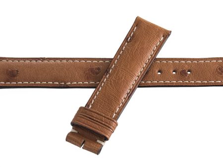 Baume & Mercier 18mm x 16mm Brown Ostrich Leather Watch Band Strap For Discount