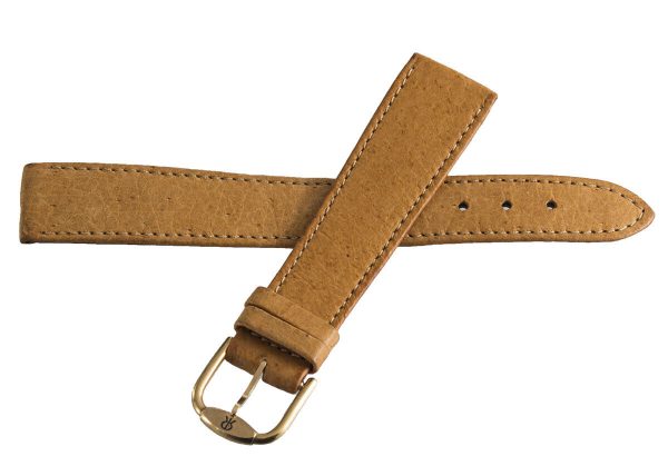 Revue Thommen 17mm Light Brown Leather Gold Buckle Watch Band Strap NOS Online now