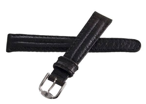 Revue Thommen 15mm Black Leather Silver Buckle Watch Band Strap NOS Sale