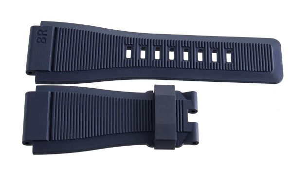 Bell & Ross Aviation 24mm x 24mm Navy Blue Rubber Replacement Strap Supply