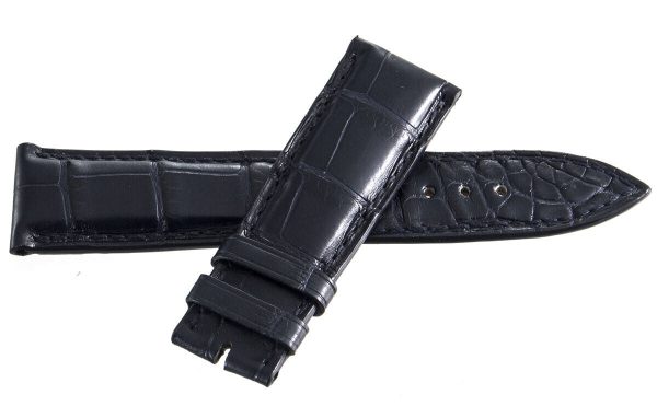 Ulysse Nardin 21mm x 18mm Dark Blue Alligator Leather Watch Band Discount