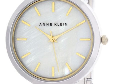 Anne Klein Womens Pearl Dial Silver Tone Bracelet Quartz Watch AK 2071MPTT For Discount