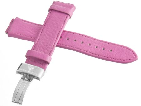 Aqua Master 19mm Widens to 22mm Dark Pink Leather Special Watch Band Strap For Discount