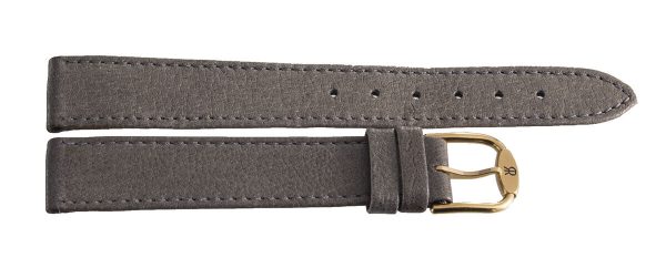 Revue Thommen 17mm Grey Leather Gold Buckle Watch Band Strap NOS Sale