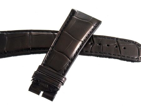 Bvlgari Men s 24mm x 18mm Black Leather Watch Band 100154497(M) Online Sale