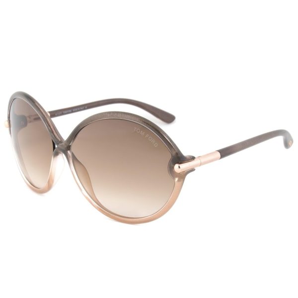 Tom Ford RITA Sunglasses Beige Frame Brown Gradient Lens FT225 50F 63-14 130 Sale