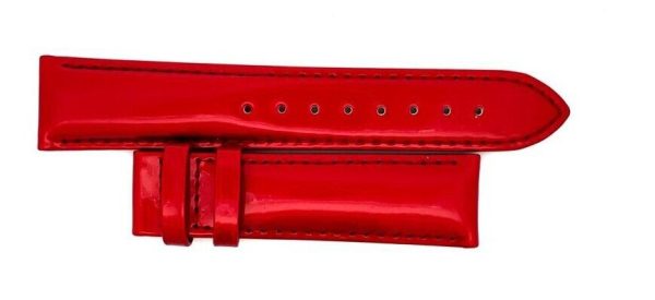 Women s Pierre Balmain 20mmx18mm Shiny Red Leather Watch Band Strap Online Sale