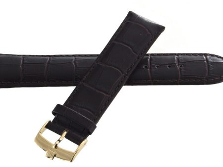 88 Rue Du Rhone 21mm x 20mm Dark Brown Genuine Leather Gold Buckle Strap Band Supply