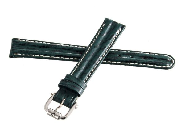 Revue Thommen 14mm Green Leather Silver Buckle Watch Band Strap NOS Online