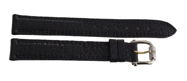 Revue Thommen 18mm Black Leather Two Tone Buckle Watch Band Strap NOS For Discount