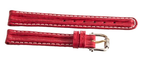 Revue Thommen 14mm Red Leather Two-Tone Buckle Watch Band NOS For Discount