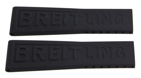 Breitling 24mm x 20mm Black Rubber Watch Band Strap 155S Cheap