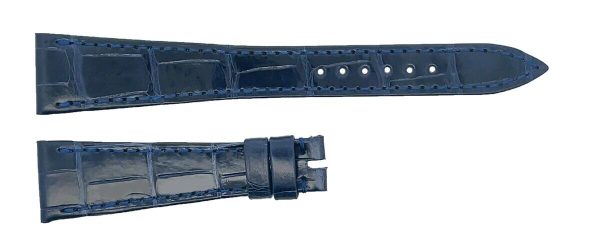 Tasaki 18mm x 12mm Women s Navy Blue Alligator Leather Watch Band Online Sale