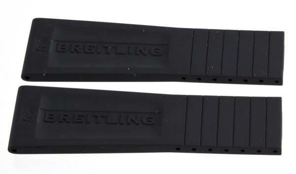 Breitling 24mm x 20mm Black Rubber Watch Band Strap 155S Cheap