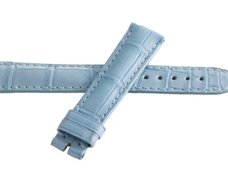 William & Son 16mm x 14mm Baby Blue Leather Watch Band Strap on Sale