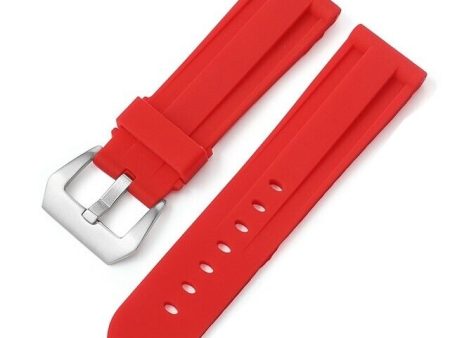 REMZEIM Soft Silicone Sport Watchband Red 26mm Online Sale