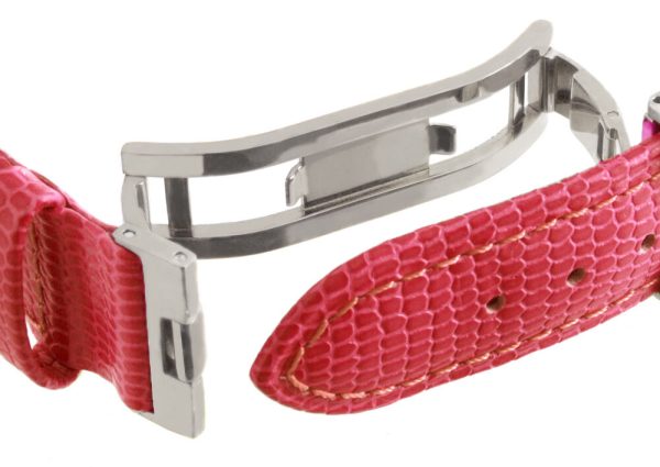 Aqua Ice 18mm Womens Red Leather Watch Band Strap Silver Tone Buckle For Cheap