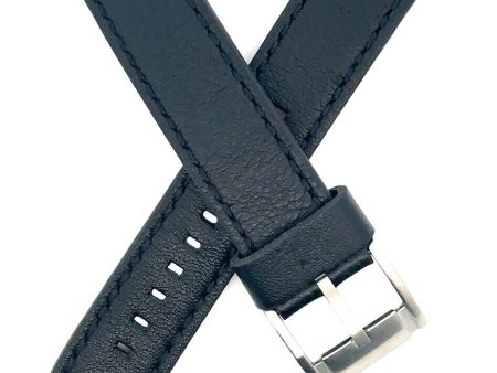 20mm Fossil Black Leather Silver Buckle Men s Watch Band Strap Online