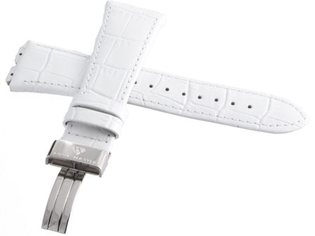 Aqua Master Men s 21mm Widens to 28mm White Leather Special Watch Band Strap Cheap