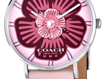 Coach 14503231 Perry Pink Floral Dial Pink Leather Strap Women s Watch Sale