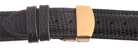 Aqua Ice 18mm Womens Black Leather Watch Band Strap Rose Gold Tone Buckle Cheap