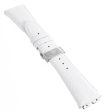 Aqua Master Men s 21mm Widens to 28mm White Leather Special Watch Band Strap Cheap